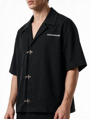 Dynamic Punch Metal-Clasp Relaxed Shirt