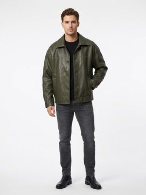 Vamous Stitchline Leather Trucker