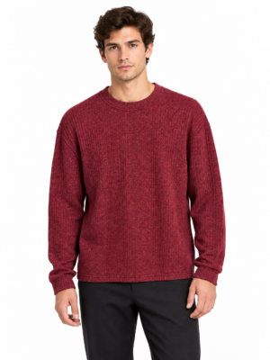 VAMOUS Ribbed Crewneck Sweater