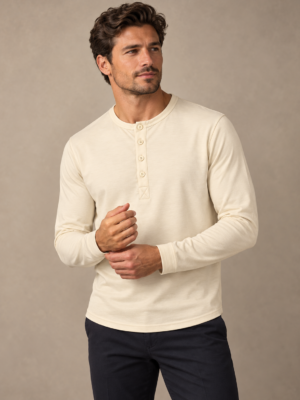 Dynamic Slub Henley: Long Sleeve