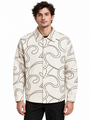 VAMOUS Embroidered Swirl Overshirt