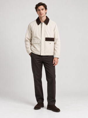 VAMOUS Corduroy Collar Field Jacket